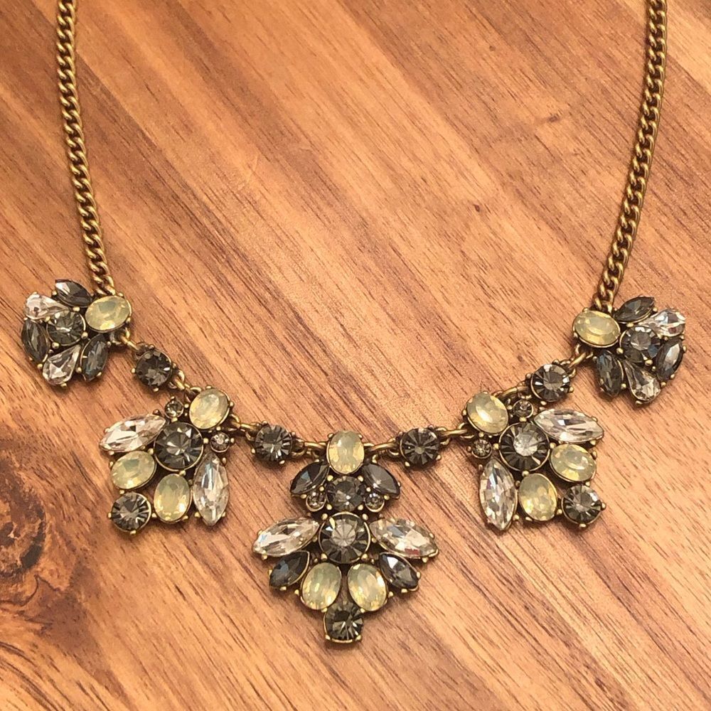 J.Crew | Grey and Yellow Statement Necklace | 17” Adjustable